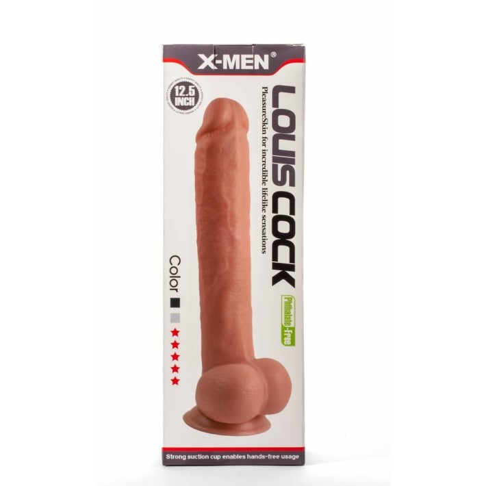 Dildo Realistic Cu Ventuza Louis, Negru, 31.5 Cm 7