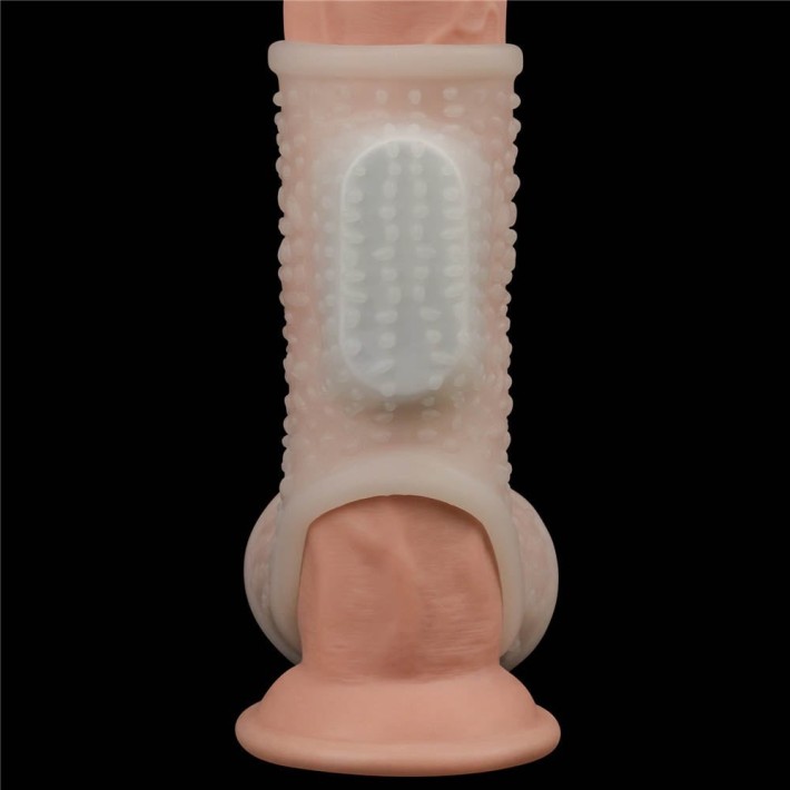 Inel / Manson Penis Cu Vibratii Drip Knights Ring With Scrotum Sleeve, Alb 5
