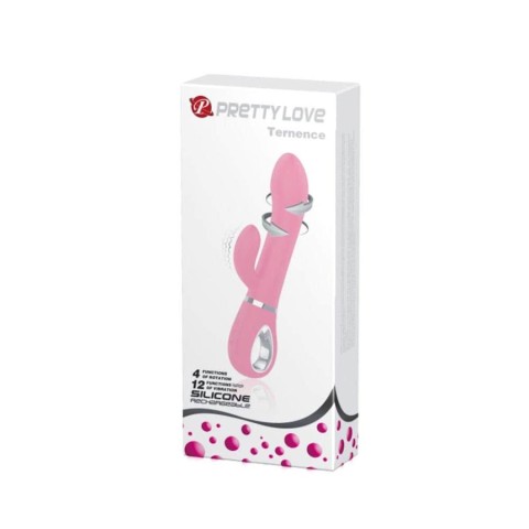 Vibratoare Rabbit, Vibrator Rabbit Cu Rotatii Ternence, Roz Pudrat, 19 Cm, pasiune.ro