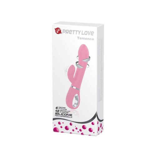 stimulator, Vibrator Rabbit Cu Rotatii Ternence, Roz Pudrat, 19 Cm, pasiune.ro