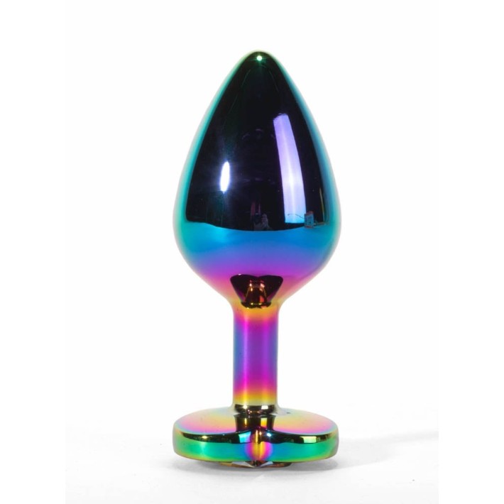 Dop Anal Cu Bijuterie Secret Shine Metal Rainbowheart L, Multicolor, 9.5 Cm 4