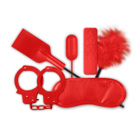 rosu, Set Accesorii Erotice The Mean Couple Romance I, Rosu, 5 Piese, pasiune.ro