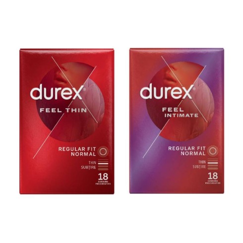 servetel, Pachet Prezervative Durex Feel Thin 18 Bucati + Feel Intimate 18 Bucati , pasiune.ro