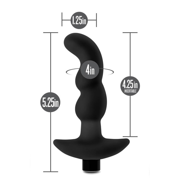 Vibrator Anal Adventures Prostate Massager 03, Negru, 13 Cm 6