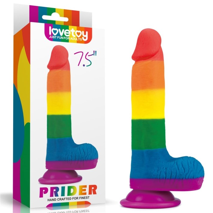 Dildo Clasic Cu Ventuza Prider, Multicolor, 19.5 Cm 6