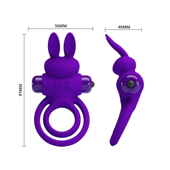 Inel Penis Cu Vibratii Si Rabbit, Albastru 3