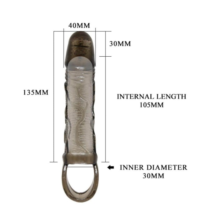 Extensie/manson Penis Cu Vibratii, Fumuriu, 13.5 Cm 5
