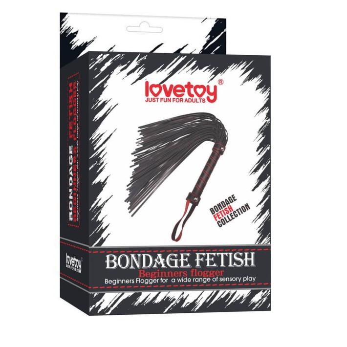 Bici Bondage Fetish Beginners Flogger, Negru+rosu, 45 Cm 7