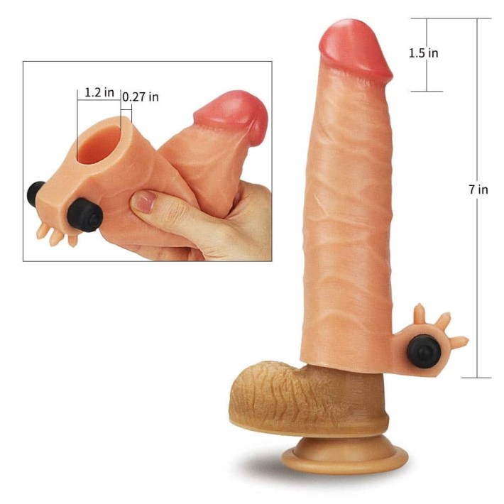 Extensie/manson Penis Cu Vibratii Silicone Nature Extender, Natural, +3.8 Cm 3