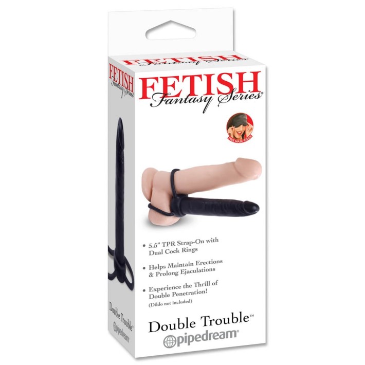 Strap-on Dublu Double Trouble, Negru, 15 Cm 6
