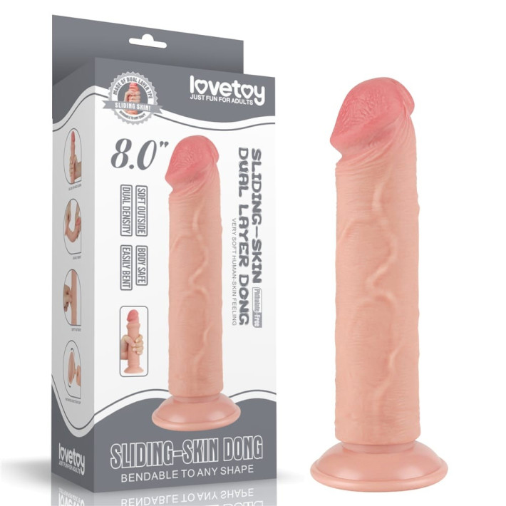 Dildo Realistic Sliding Skin Dual Layer Ii, Natural, 20 Cm 11