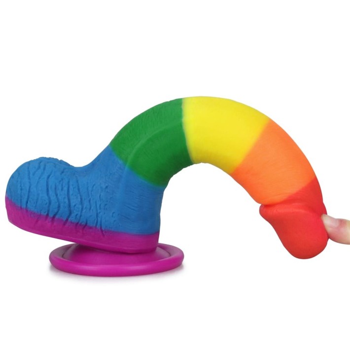 Dildo Clasic Cu Ventuza Prider, Multicolor, 19.5 Cm 4