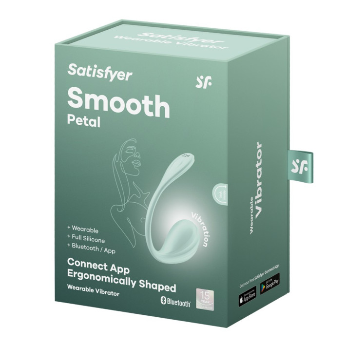 Vibrator Special Portabil Smooth Petal, Verde Menta 6