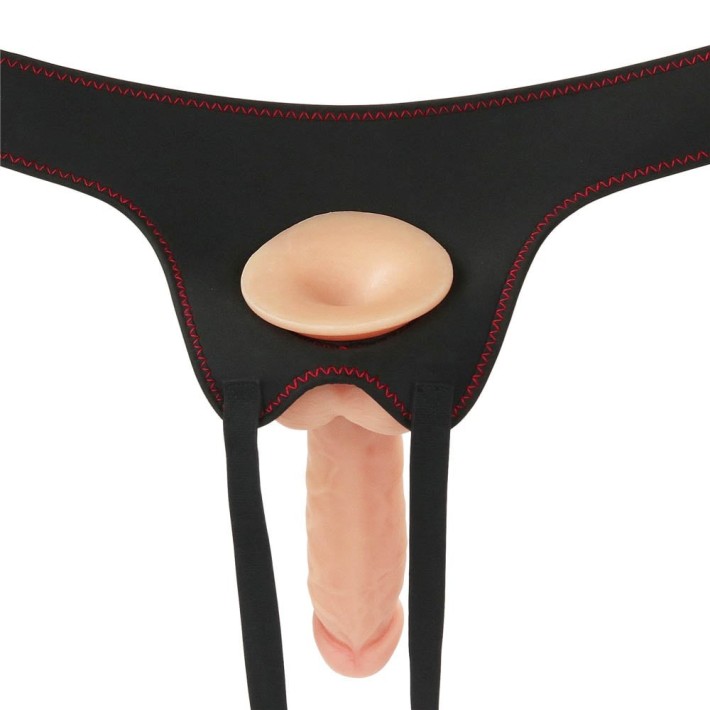 Set Ham Strap-on Si Dildo Cu Vibratii Easy Strapon, Natural, 20 Cm 16