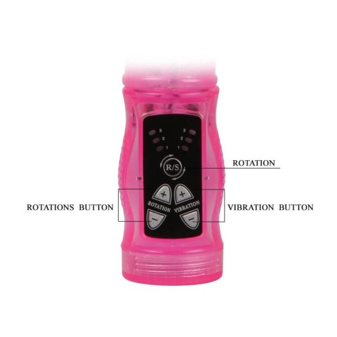 gel, Vibrator Cu Rabbit Happy Angel, Roz, 23 Cm, pasiune.ro