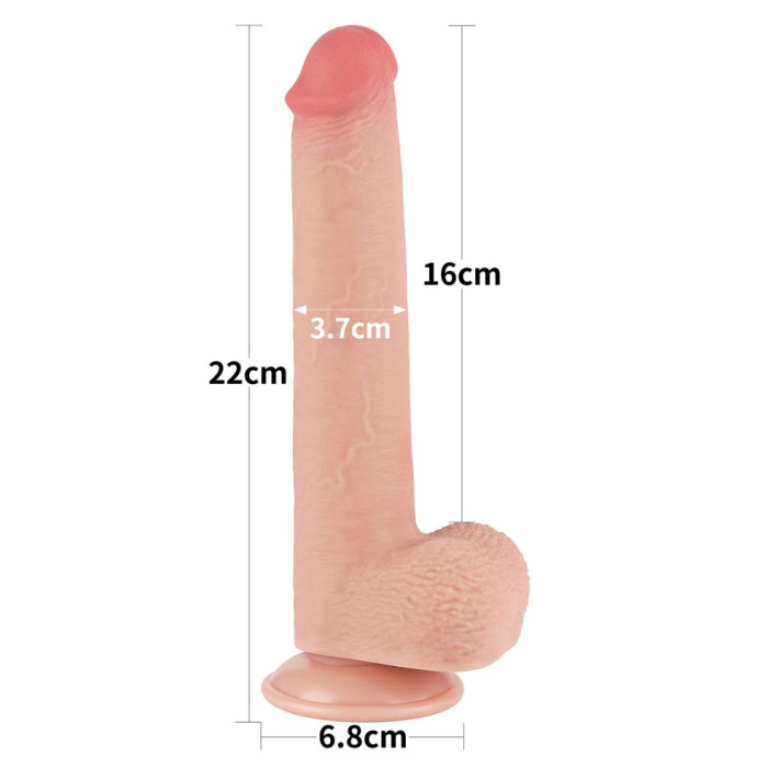 Dildo Realistic Sliding Skin Dual Layer, Natural, 22.5 Cm 4