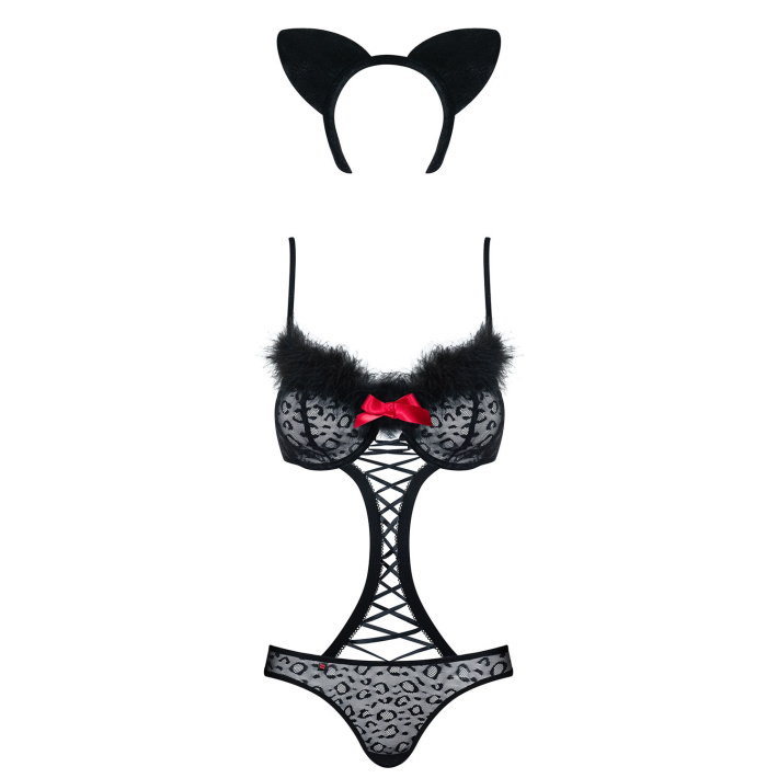 Costum Pisicuta Sexy, Negru, S/m 9