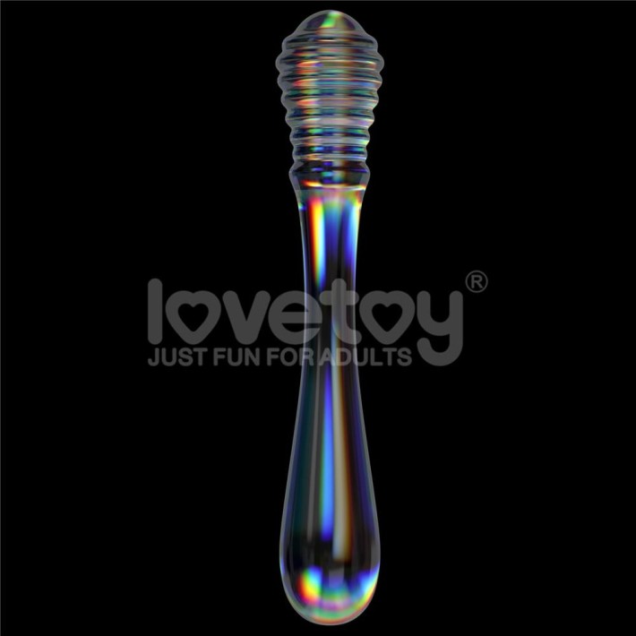Dildo Sticla Twilight Gleam Glass Dildo- Twin Pleasures, Transparent, 20.5 Cm 3