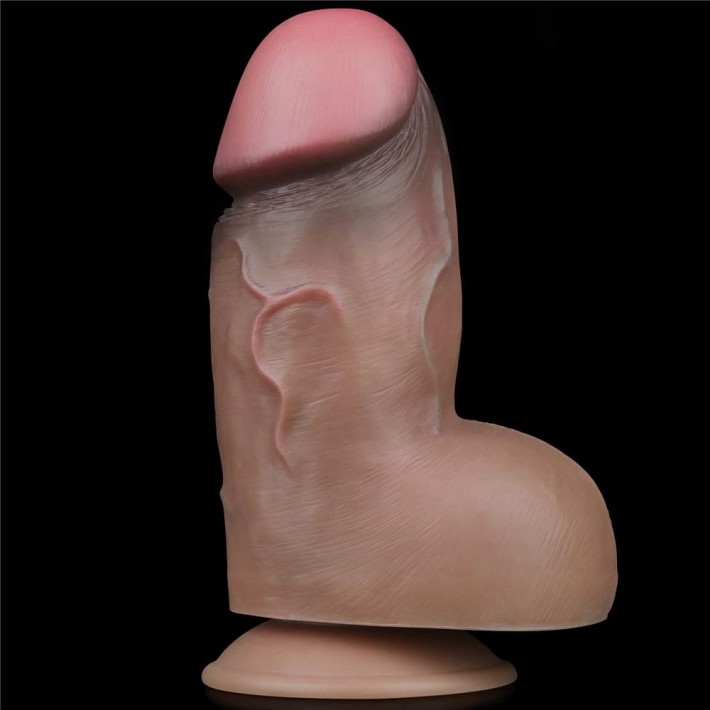 Dildo Mega Dublu-stratificat Nature Cock, Brun, 18 Cm 7