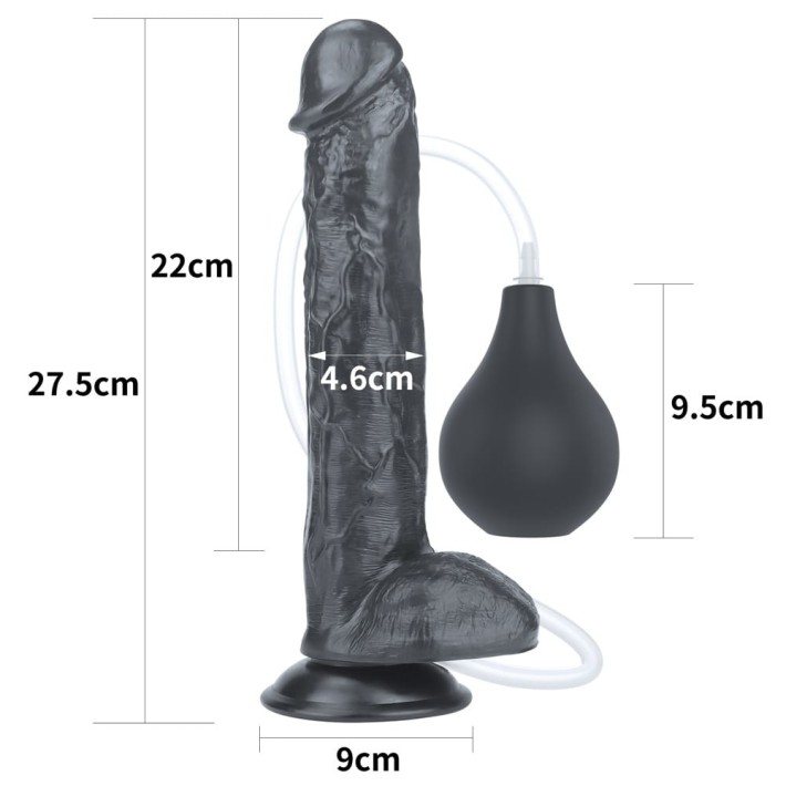 Dildo Clasic Cu Functie Ejaculare Squirting Extreme, Negru, 28 Cm 7
