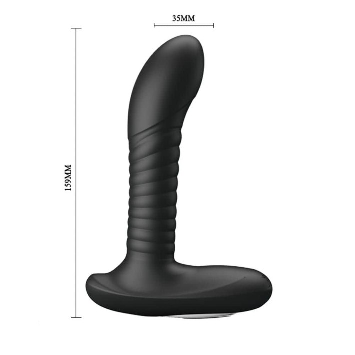 Vibrator Anal Cu Bile Rotative Si Telecomanda, Negru 3