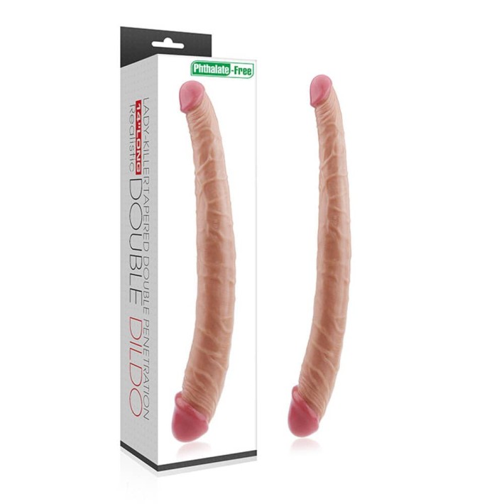 Dildo Realistic Dubla Penetrare Ladykiller, Natural, 35.5 Cm 5
