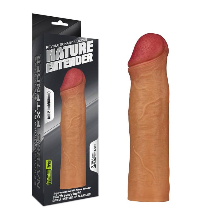 Extensie/manson Penis Revolutionary Silicone Nature Extender, Bronz, +5 Cm 3