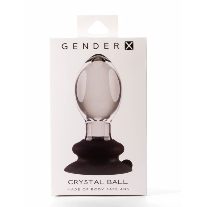 Dop Anal Gender X Crystal Ball, Transparent + Negru, 10 Cm 4
