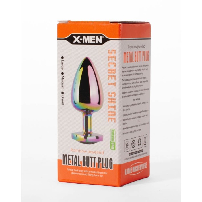 Dop Anal Cu Bijuterie Secret Shine Metal Rainbowheart M, Multicolor, 8 Cm 6