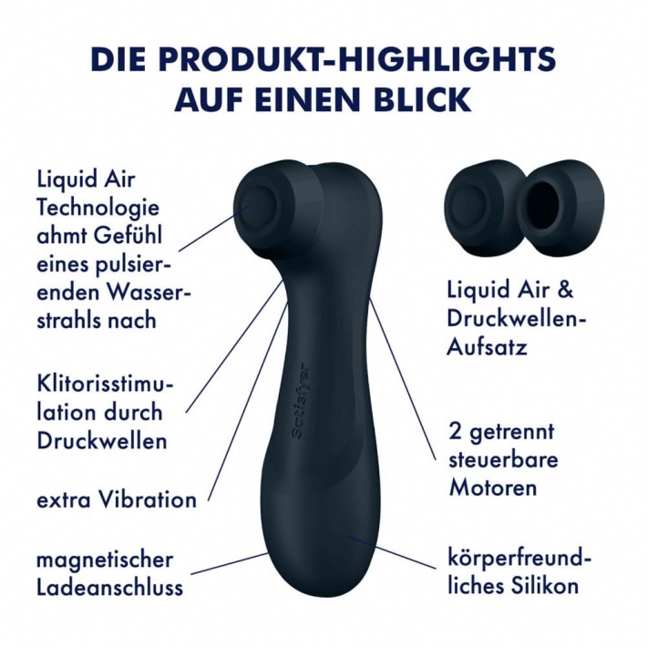 Vibrator Clitoridian Pro 2 Generation 3 Liquid Air, Negru 2