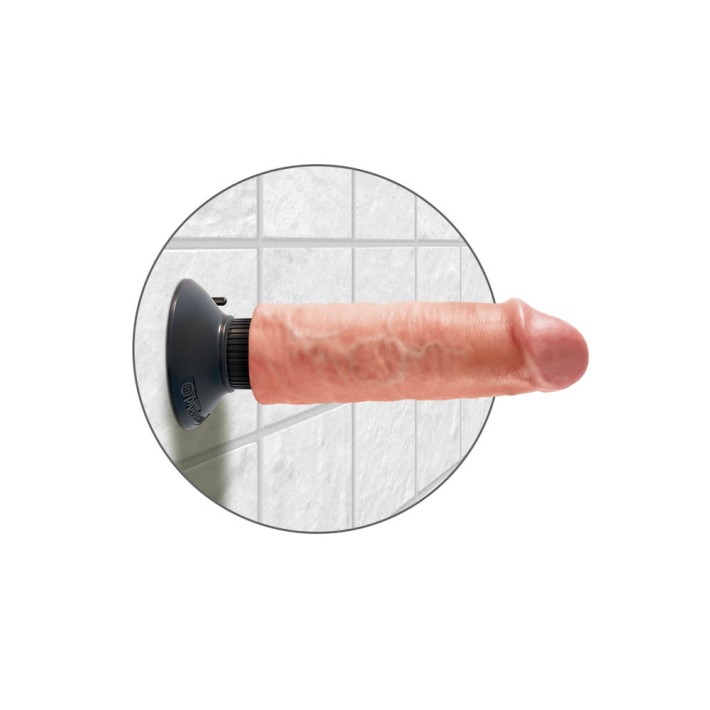 Vibrator Realistic Cu Ventuza King Cock, Natural, 15 Cm 7