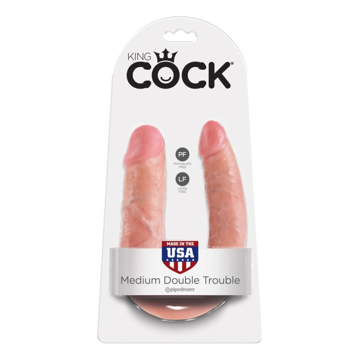 Dildo Dublu King Cock Medium, Natural, 34.5 Cm 8