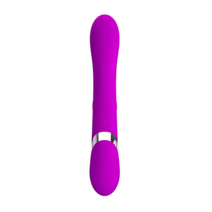 Vibrator Rabbit Cu Cap Gonflabil Neil, Mov, 23 Cm 3