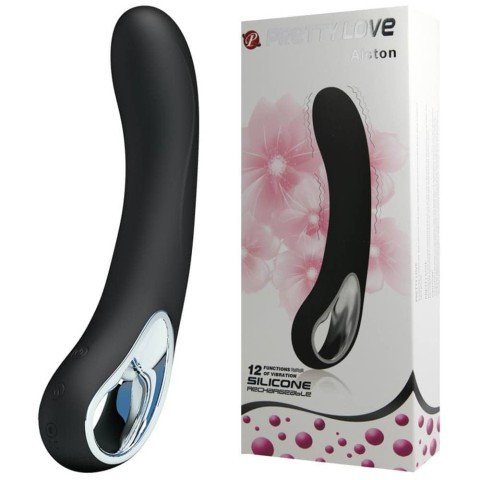 Pretty Love, Vibrator Alston, Negru, 19.5 Cm, pasiune.ro