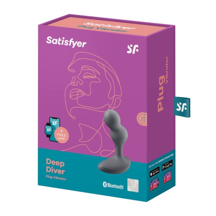 Vibrator Anal Deep Diver Connect App, Gri 7