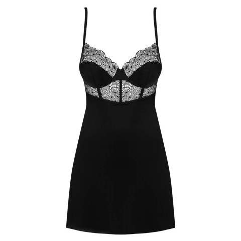 Baby doll, Sharlotte Chemise & Thong Black  S/m, pasiune.ro