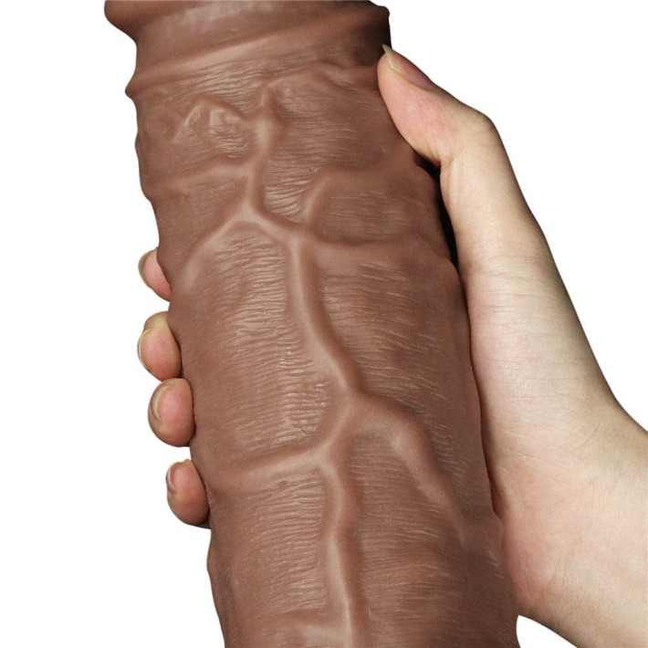 Dildo Realistic Extra-gros Chubby, Brun, 26.5 Cm 14