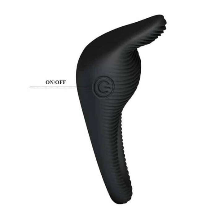 Inel Penis Cu Stimulator Clitoridian Si Vibratii Thimble, Negru 6