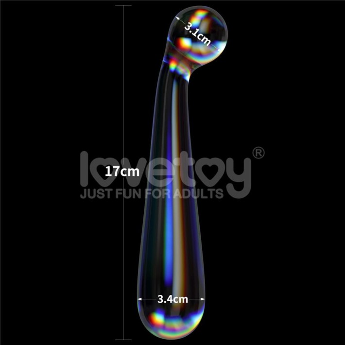 Dildo Sticla Twilight Gleam Glass Dildo- Alluring Arc, Transparent, 17 Cm 6