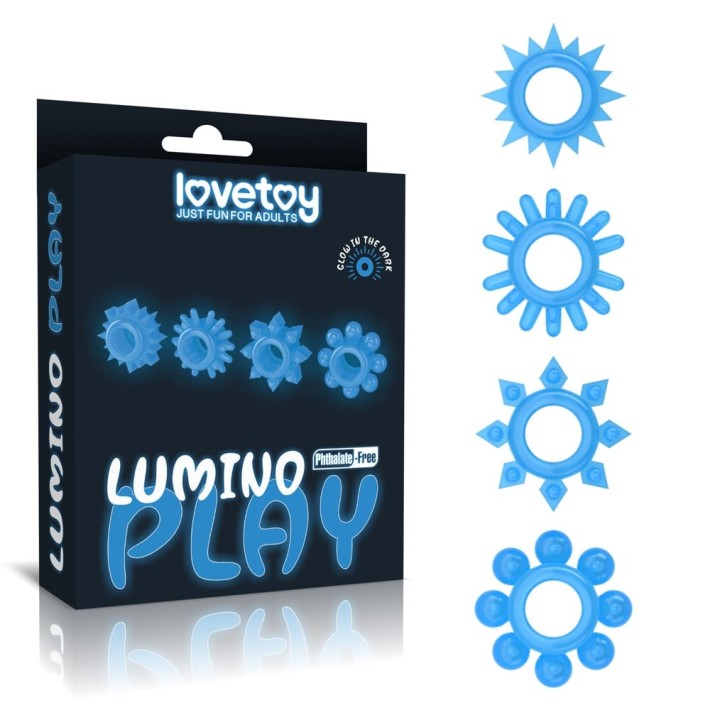 Set 4 Inele Penis Fosforescente Lumino Play, Alb 10