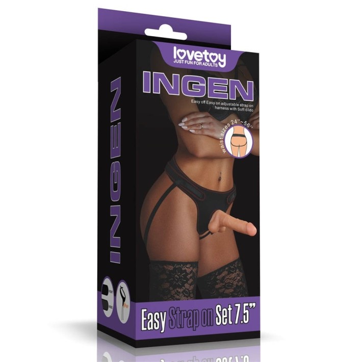 Set Ham Strap-on Si Dildo Easy Strapon, Natural, 20 Cm 8