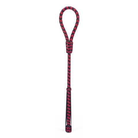 Devil Sticks, Cravasa Din Piele Impletita, Negru + Rosu, 50 Cm, pasiune.ro