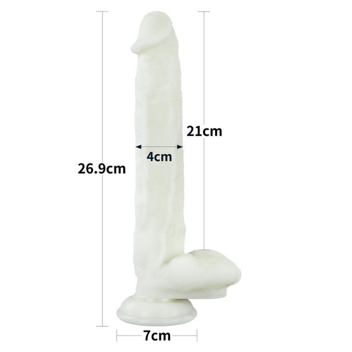 Dildo Fosforescent Lumino Play, Alb, 26 Cm 14