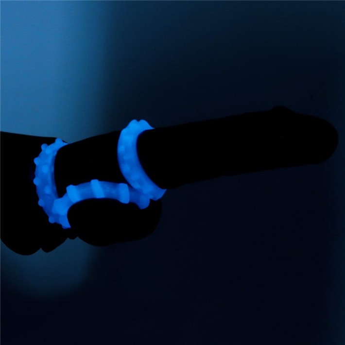 Set 3 Inele Penis Fosforescente Lumino Play, Alb 3