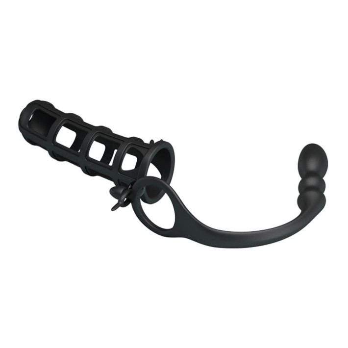 Extensie/manson Pentru Penis Cu Dop Anal Hercules I, Negru 5