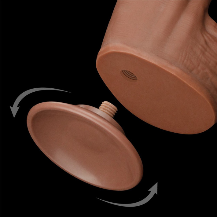 Dildo Ultra Realistic King Sized Sliding Skin Dual Layer Dong, Brun, 30 Cm 4