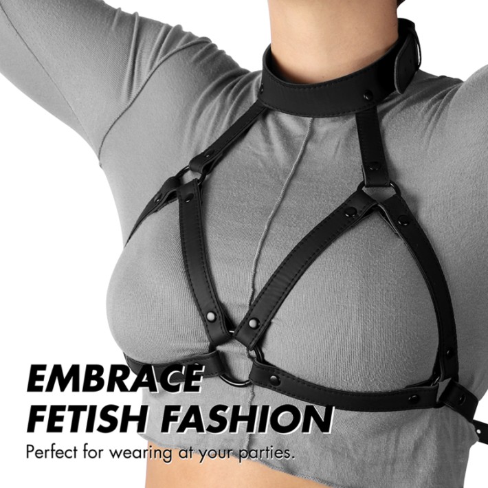 Ham Reglabil Fetish Submissive Pentru Piept Si Gat 3