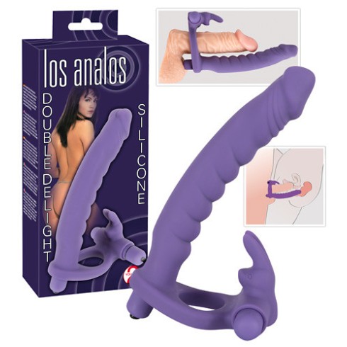 Stimulent Anal Cu Vibratii Silicone Strap-on, Mov, 17 Cm