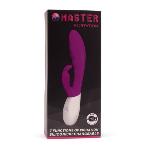 oua, Vibrator Rabbit Master Flirtation, Roz, 21 Cm, pasiune.ro