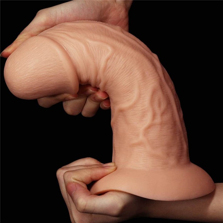 Dildo Realistic Extra-gros Curved, Natural, 24 Cm 3